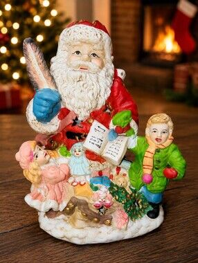 Vintage Brinn's 1992 Handcrafted Hand Painted Santa Claus Figurine